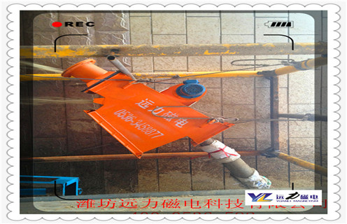 管道式永磁除鐵器，新疆管道式永磁除鐵器_遠力新疆管道式永磁除鐵器12000高斯 可定制工作原理_安裝示意圖